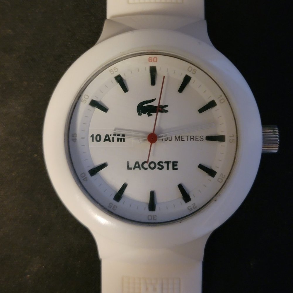 Lacoste Rubber Watch - Great Condition - White/Green